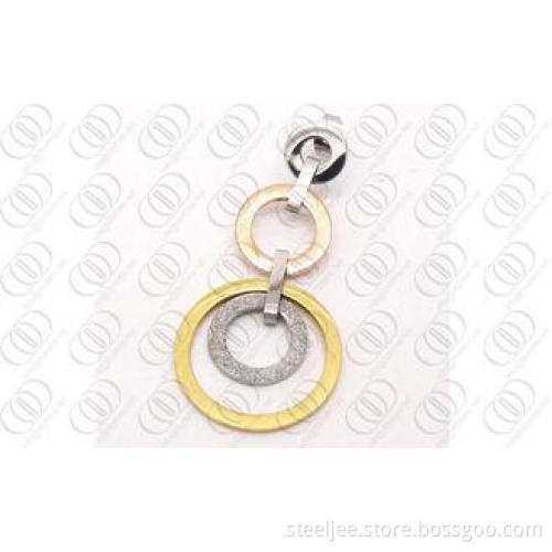 Two Round Earrings in Rose Gold Gold Plated With Sand Blast
